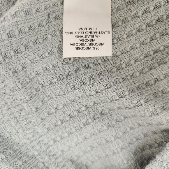 Lucky Brand Top Womens Small Blue Off Shoulder Waffle Knit Pullover Long Sleeve - Picture 10 of 16